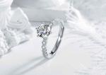 Six Claws 1CT Silver Moissanite Solitaire Engagement Rings Birthstones S925