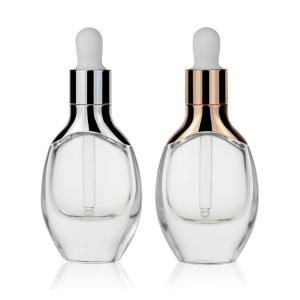 Quality Luxury Empty 30ml Clear Dropper Bottles Logo Print Cosmetic Packaging wholesale
