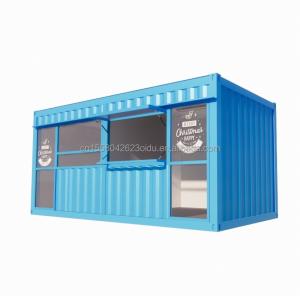 Quality 20ft Movable Prefabricated Coffee Shop Container House Design with Galvanized Steel Square Tubes wholesale