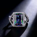 Handmade Eternity Crystal Ring AAA Cz Zircon Ring Engagement Wedding Band Rings