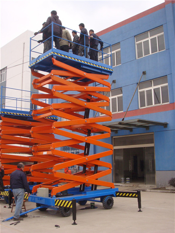 Manual Lowering Valves Easy Operation Hydraulic Electric Mobile One Man Scissor Lift