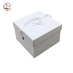 Two Piece Chocolate Cake Gift Box For Holiday Party White Color