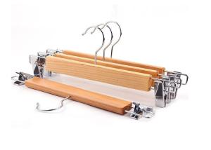 Quality Length 300 Bulk Wooden Skirt Retail Clothes Hangers Recyclable For Retail Store wholesale