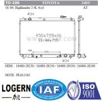 01-06 Toyota Highlander Radiator / Toyota Aluminum Radiator 16mm Thickness Dpi
