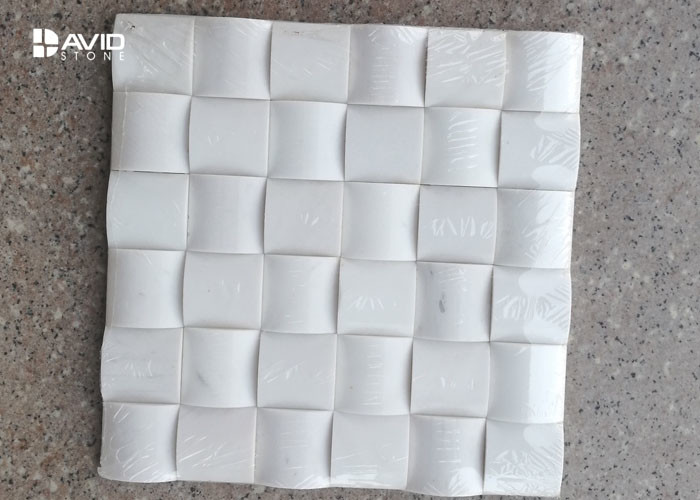 Yugoslavia White Marble Mosaic Tile For Wall / Floor Decoration 36 Pcs Sheet