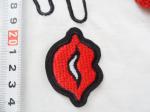 Hot Fix Motif Red Lip Embroidery Applique