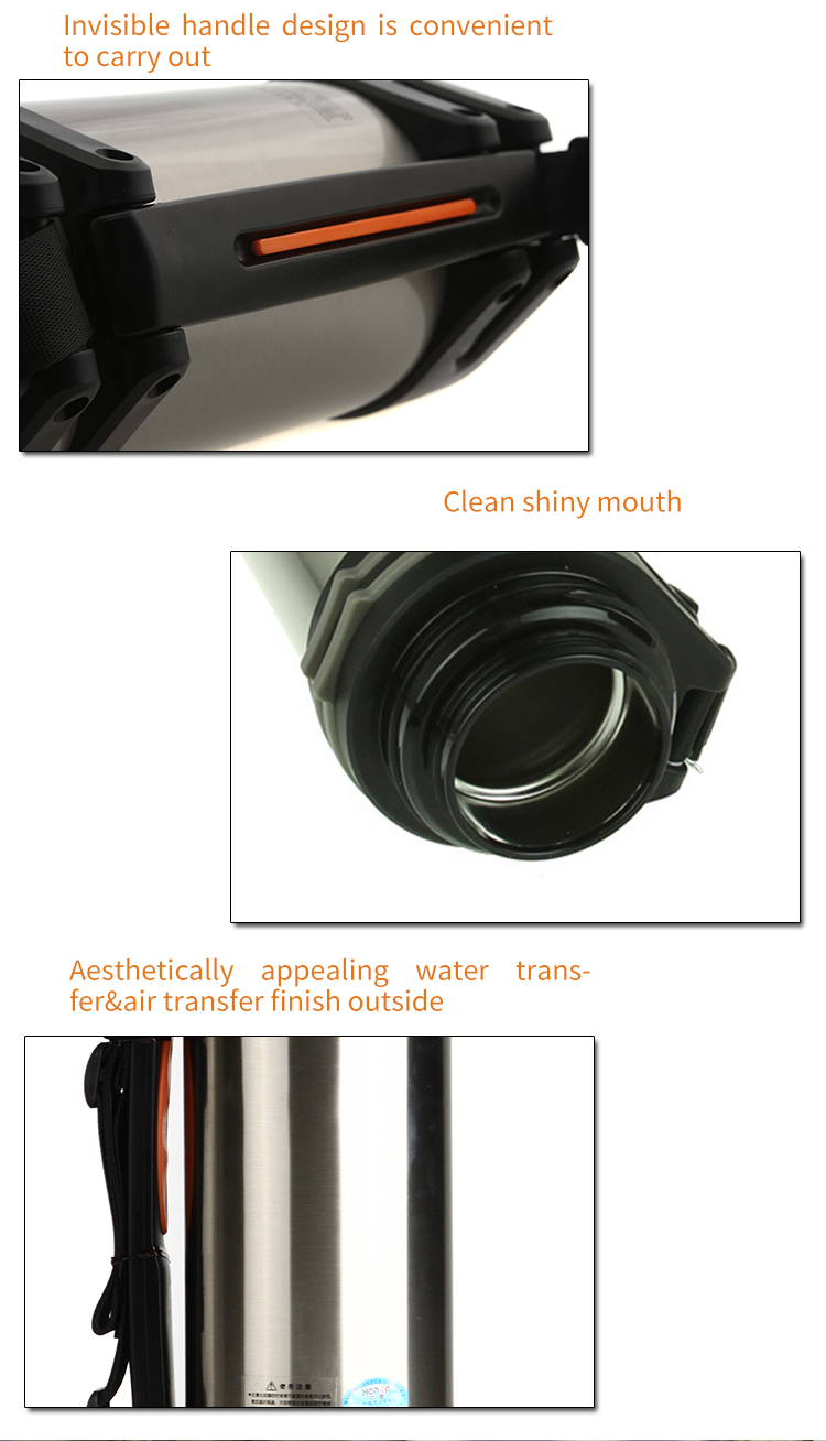 Travel Kettle Pot Insulated Stainless Steel Travel Water Bottle 850/1000/1500/1800/2300ml