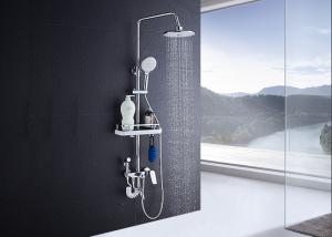 Quality Adjustable Slide Bar Rain Shower Set ROVATE Exposed Pipe Shower Systems wholesale
