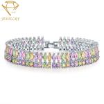 Colorful Brass 7.3 Inches Diamond Women's Bracelets AAA Stone