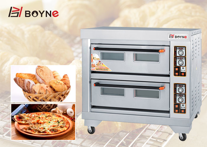 Pizza Oven With Stone Gas Deck Oven Double Layer Bakery Kitchen Equipments
