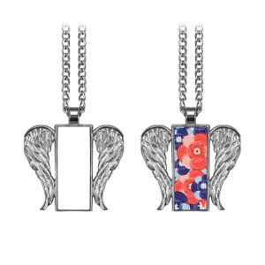 Quality Sublimation Jewelry Blanks Sublimation Blank Wing Pendant Necklace wholesale