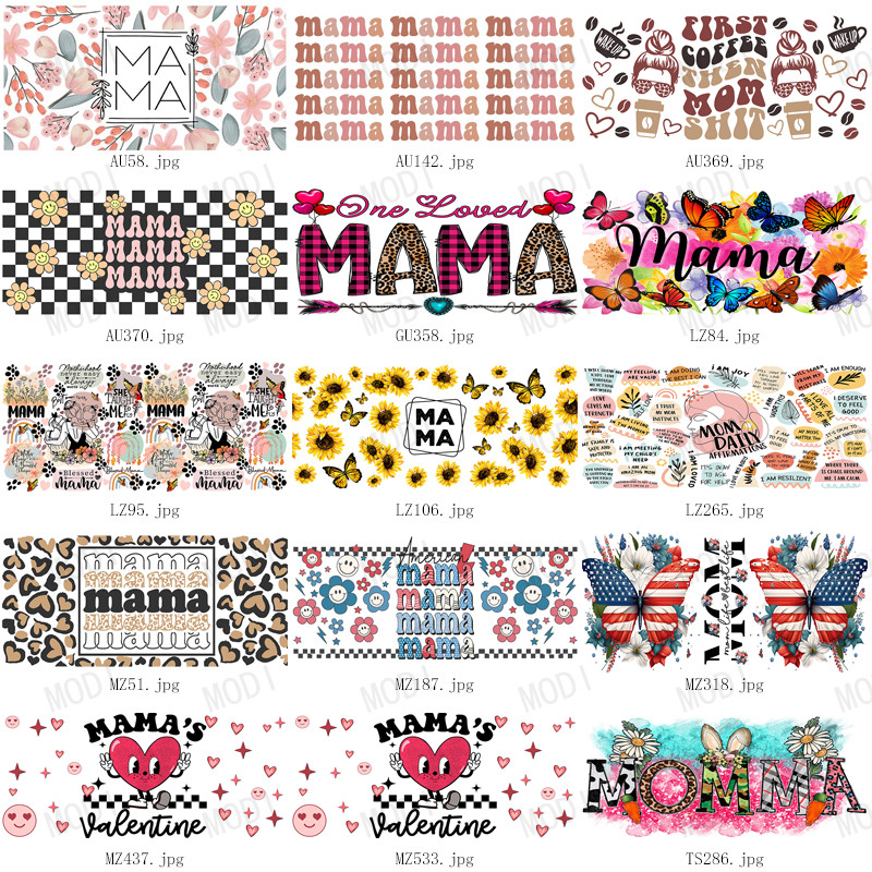 UV DTF Cup Wrap Transfers Designs For Mama'S Day Designing Shirts