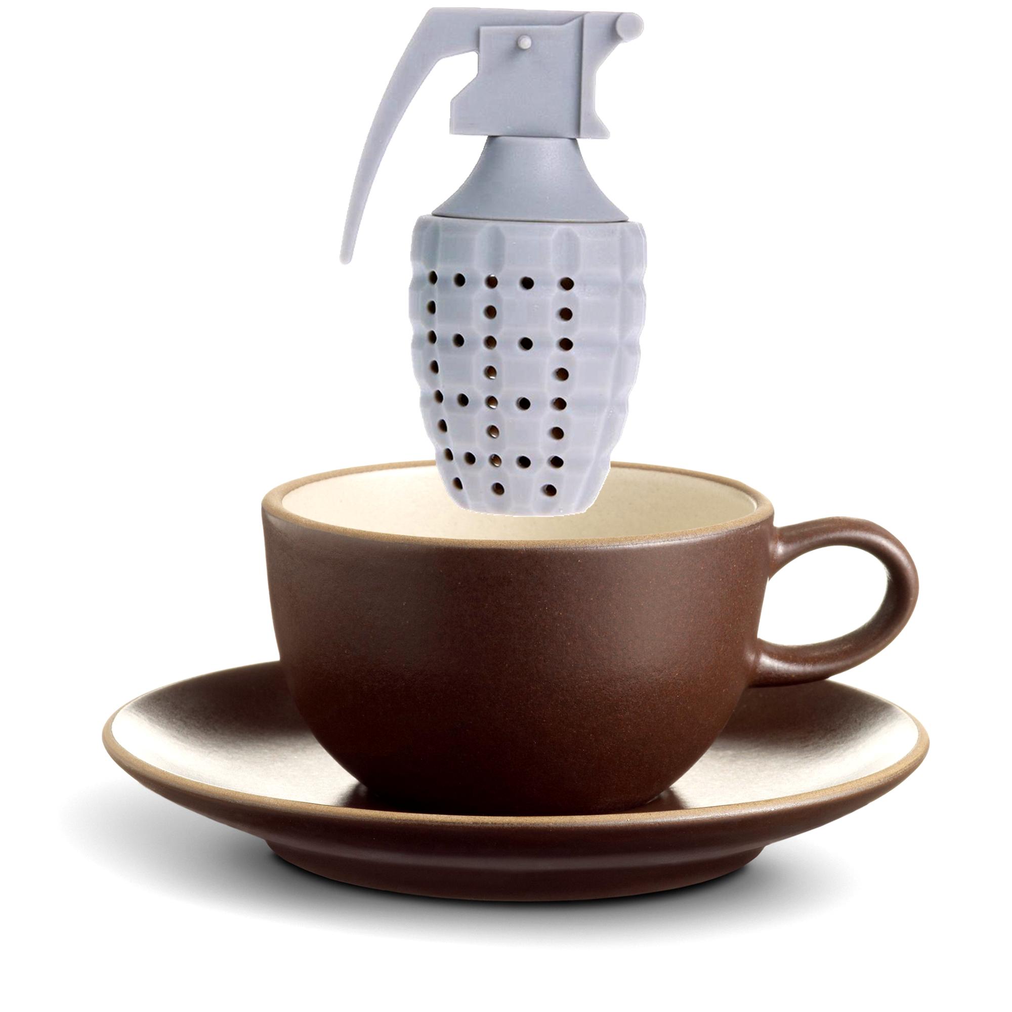 Funny Unique Customized Colour Cool Hand Grenades Shape Silicone Tea Bag Strainer Infuser Tea Ball