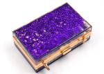 Elegant Purple Transparent Box Clutch Bag , Women Clear Acrylic Handbags