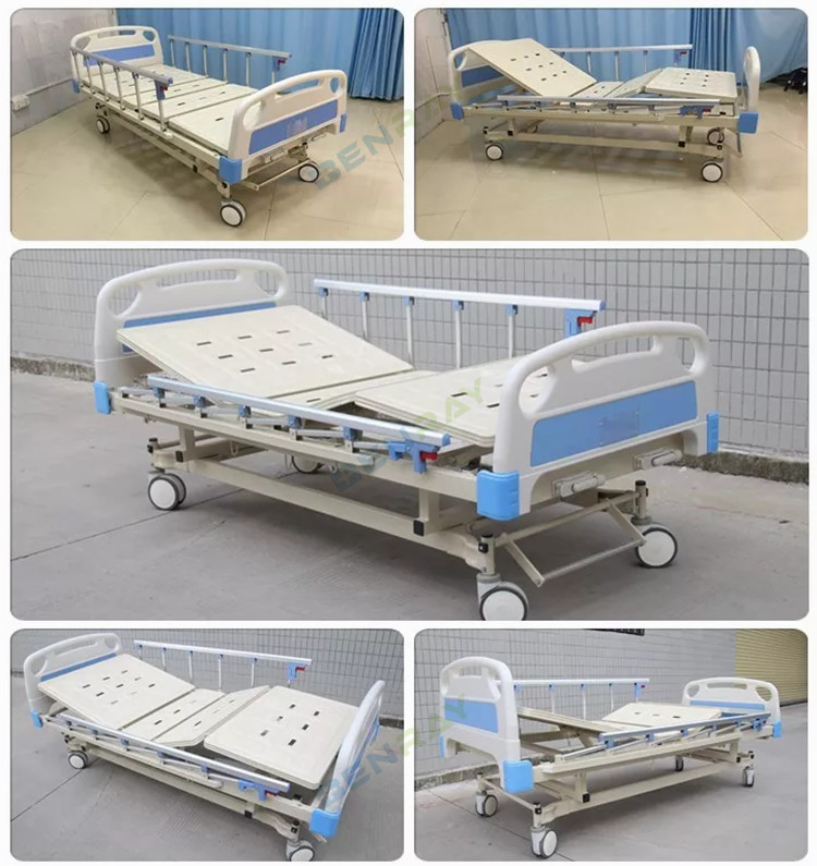 Manual 2 Cranks Medical Hospital Bed With Dining Table