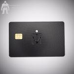 Laser Cut Gold Silver Metal Membership Card with Ic Contact Chip Diamond Inlay