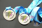 Kids Football And Marathon Finisher Metal Award Medals And Ribbons , Custom