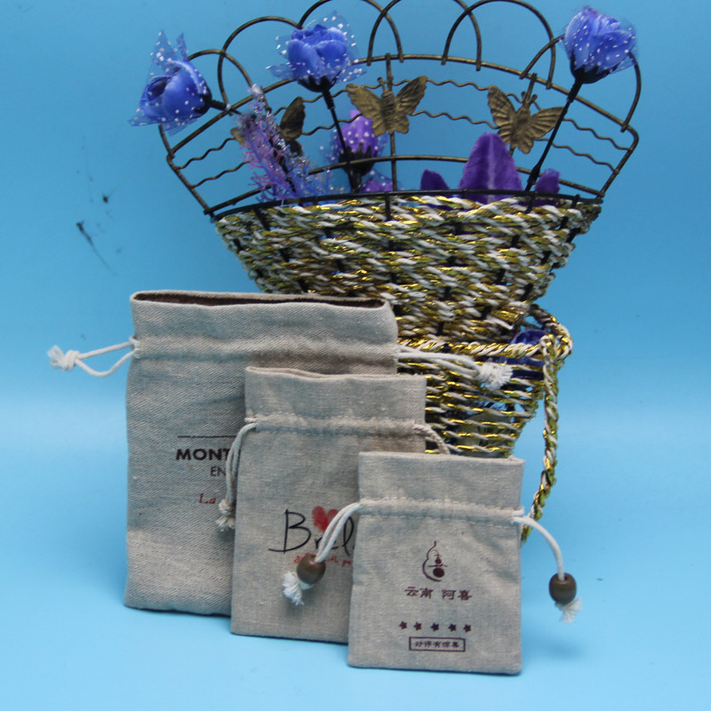 Lightweight Packaging Jute Drawstring Bag With Pvc Window Easy To Carry