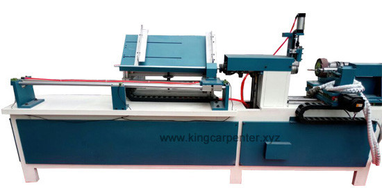CNC wood lathe wooden handle making machine with form cutter full automatic drilling sanding functions