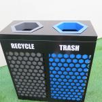 Sustainable L800mm 30L Public Steel Outdoor Trash Can