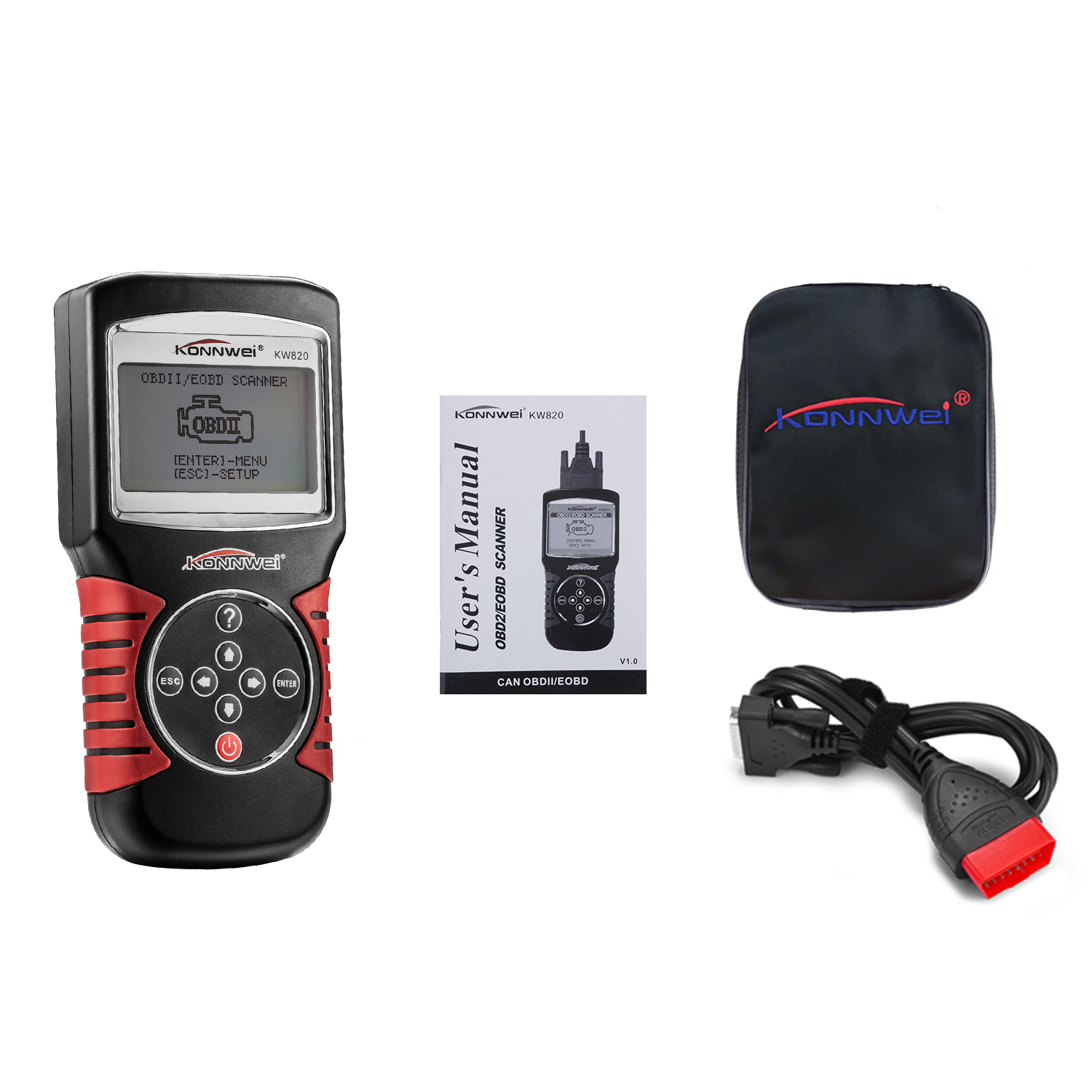 Universal Konnwei OBD2 Scanner Automotive Code Reader Diagnostic Car Test KW820