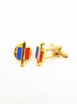 Mens Enamel Cufflinks Customized Size Metal Plating Gold Novelty Cufflinks