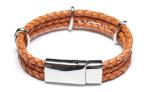 Leather Bracelet, Stainless Steel Clasp, 8 Inches