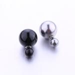 Hot Selling Paragraph Candy Color Round Ball Earring Double Side Shining Stud