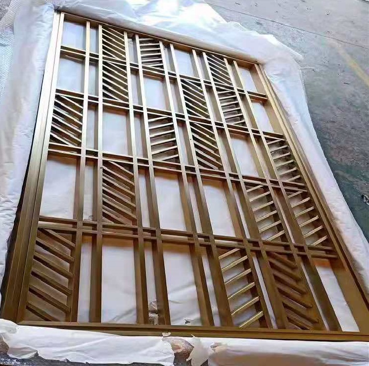 Metal Panel Screen Design Decorative Gold Room Divider