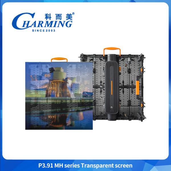 Indoor Outdoor P3.91 Transparente Curtain Window Glass Led Video Wall Display