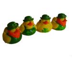 Phthalate Free Vinyl Small Yellow Rubber Ducks With Nation Flag Pattern