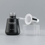 Frosted Black Glass Oil Serum Dropper Bottles Logo Customized 30ml