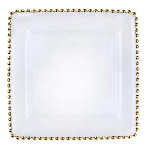 Quality Wedding Table Decoration Gold Square Glass Plate 12 Inch wholesale