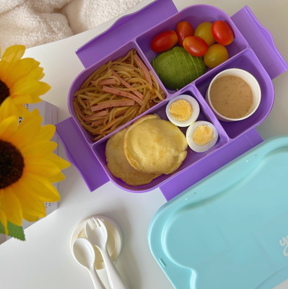 Kids Snack - 4 Compartment Leak-Proof Bento Box Container for Snacks and Small Meals, Easy-Open Latch, Dishwasher Safe, BPA-Free for School, Daycare,