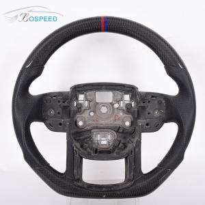 Quality Blue Stripe Leather Range Rover Custom Steering Wheel Real Carbon Fiber wholesale
