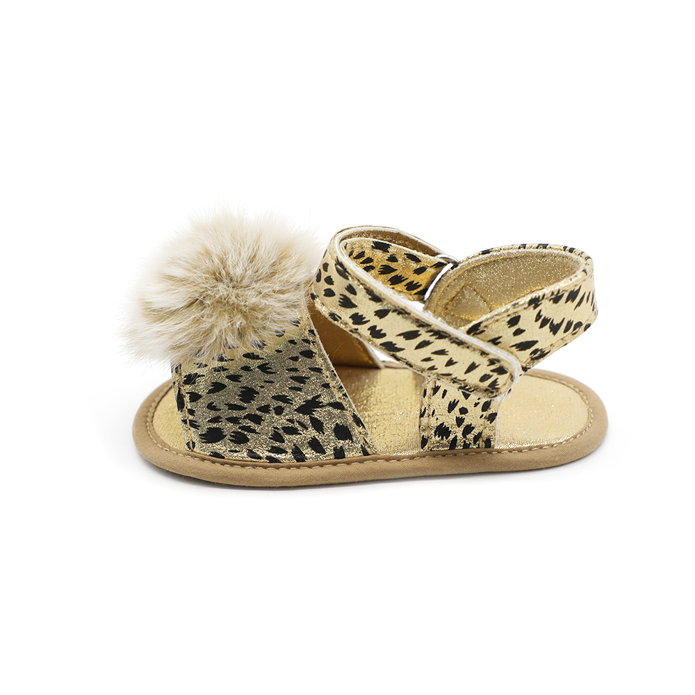 China Factory fashion PU Leather Leopard print 0-18 months infant anti-slip baby sandals