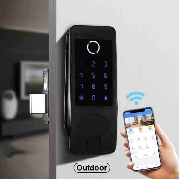 Cheap Waterproof Lock IP65 Outside Smart Door Lock Fingerprint Unlocking for sale