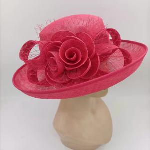 Quality 30 cm Sinamay Feather Fascinator Embellished with Chicken Feather wholesale