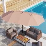 Patio Umbrellas, Outdoor Market Large Umbrella wirh Base, Rectangle Long Double