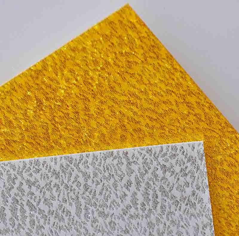 Golden Foil Cloth Texture Design Acrylic Sheet 3mm Panel Board Crack Resistant