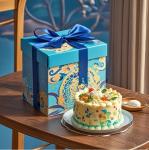 Custom Paperboard Food Gift Boxes Packaging Birthday Cake Preparation
