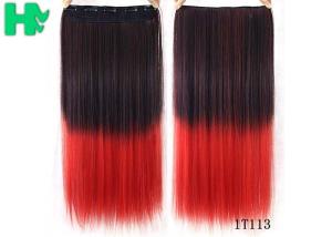 Quality High Temperature Fiber Red Synthetic Hair Extension Natural Curly wholesale