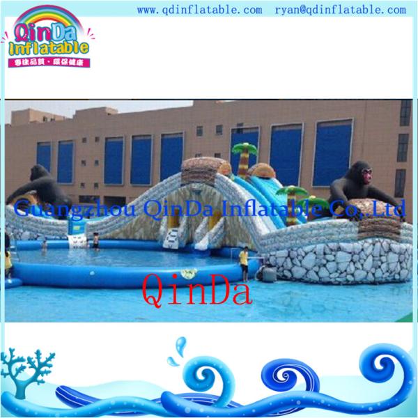 large adult size inflatable water slide with pool, jumbo water slide inflatable