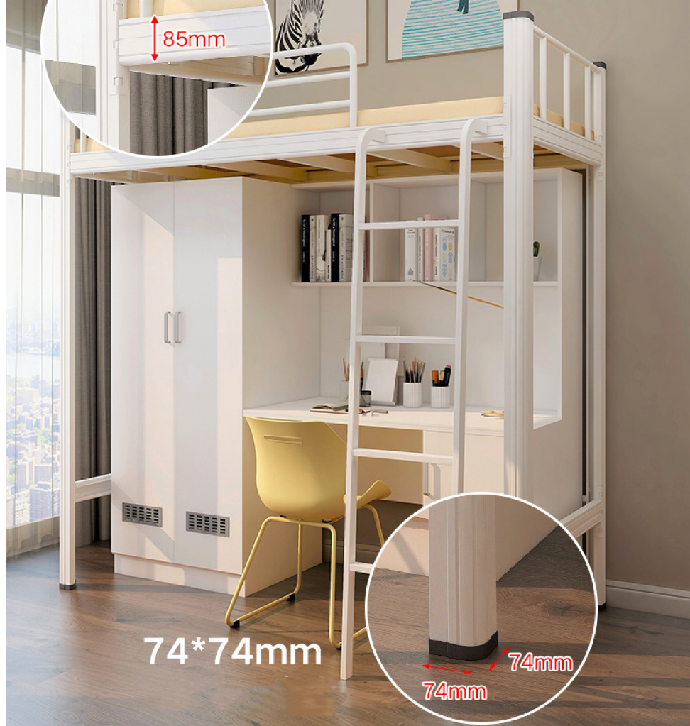 Mail packing Y Modern School Dormitory Bedroom Furniture Set Loft Metal Bunk Bed With Desk