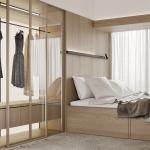 Modern E0E1 Wardrobe Armoire Hanging Clothes Furniture Closet Armoire Bedroom