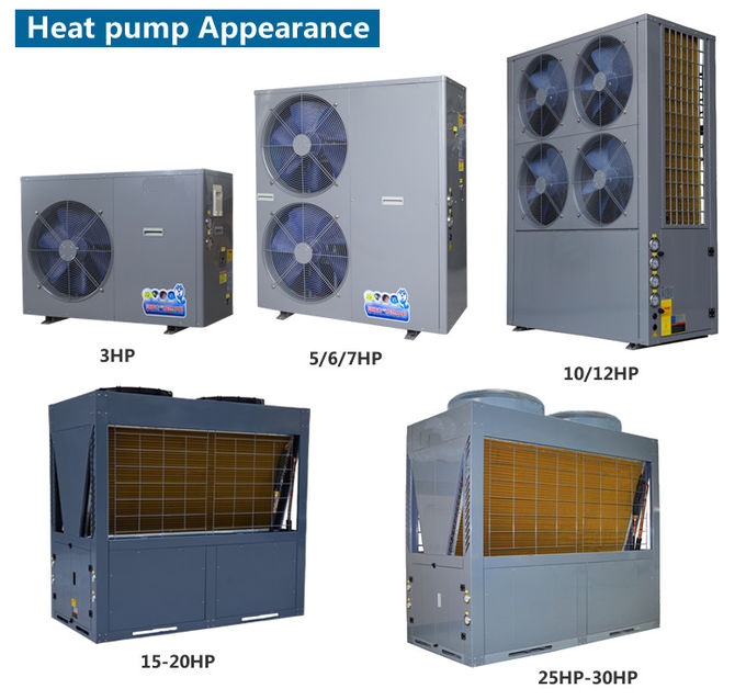 Durable Air Source Heat Pump Central Heating R410a / R417a Refrigerant