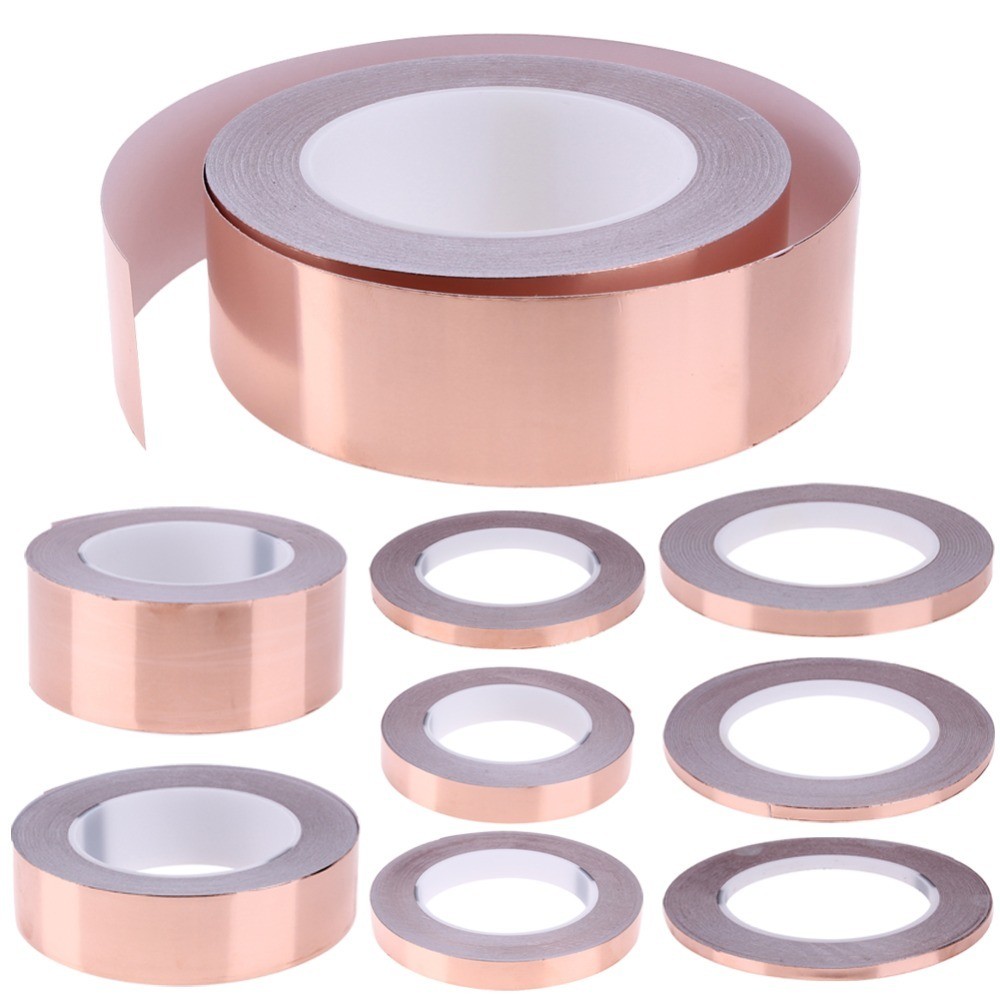 99.95% Magnetic 50m Length Conductive Adhesive Copper Tape For Emi Shielding