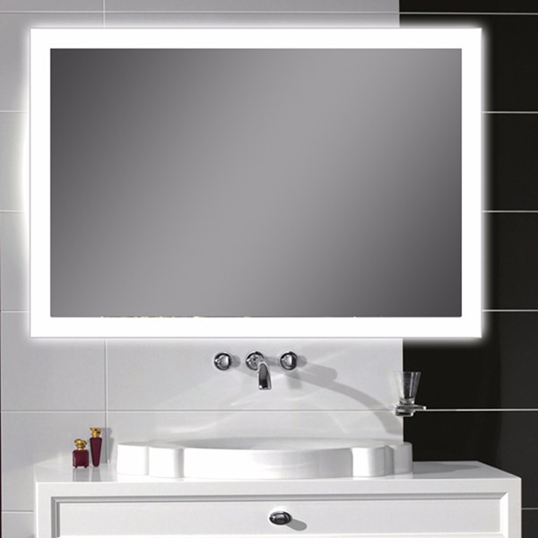Wall or Standing Installation LED Backlit Glass Bathroom Mirror with Illumination