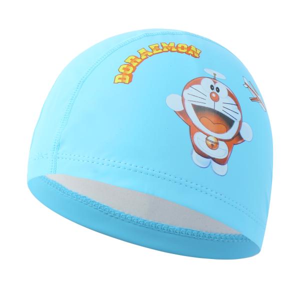 Cartoon dolphin waterproof PU long hair fabric ear protection kids swimming pool