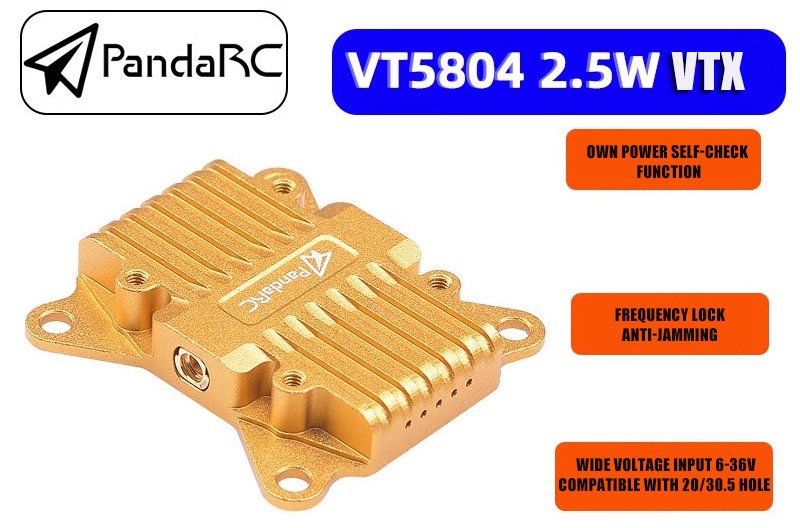 Pandarc Vt5804bat 40CH Pandarc 2.5W 1.3W 25mW 400mW 800mW 1500mW 2500mW 7 Inch FPV Transmitter Long Range VTX Drone Rc Kits
